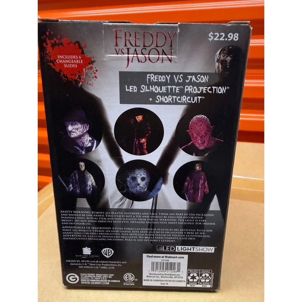 FREDDY VS. JASON LED Silhouette Projection Light + Short Circuit , 6 SLIDES NEW